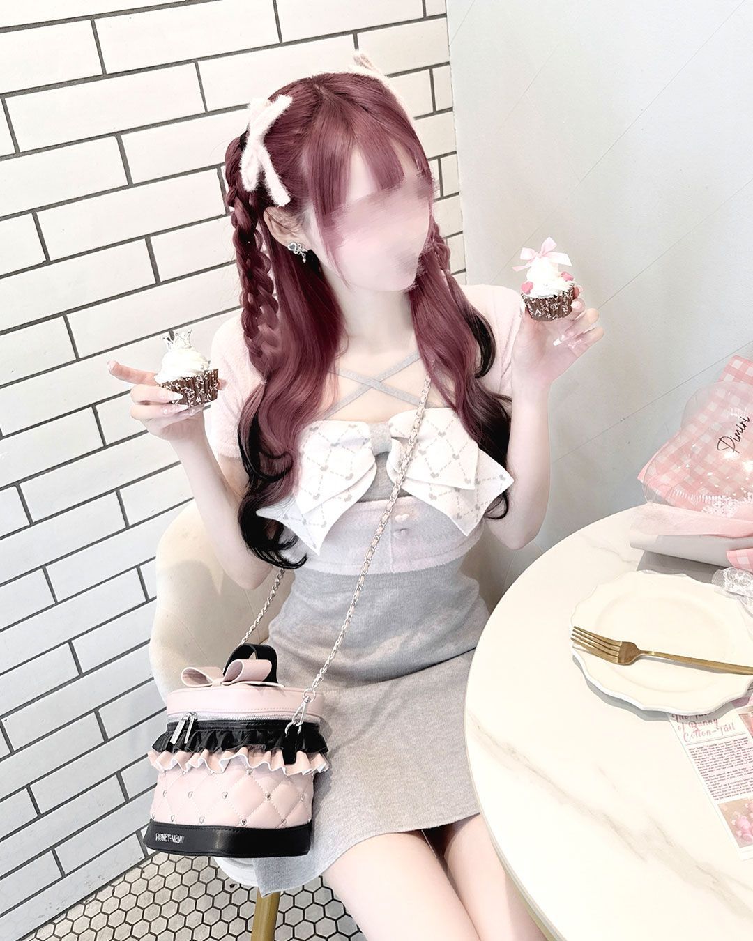 モノグラムリボンアンサンブルワンピース グレー | ファッション通販