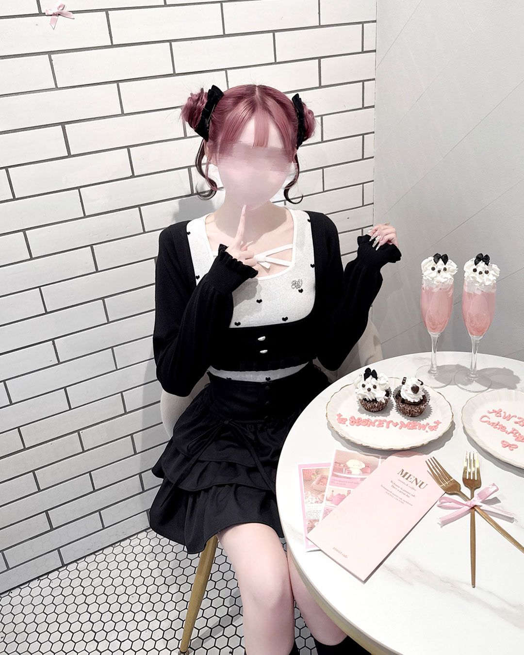 2way風ドッキングリボントップス ブラック | ファッション通販