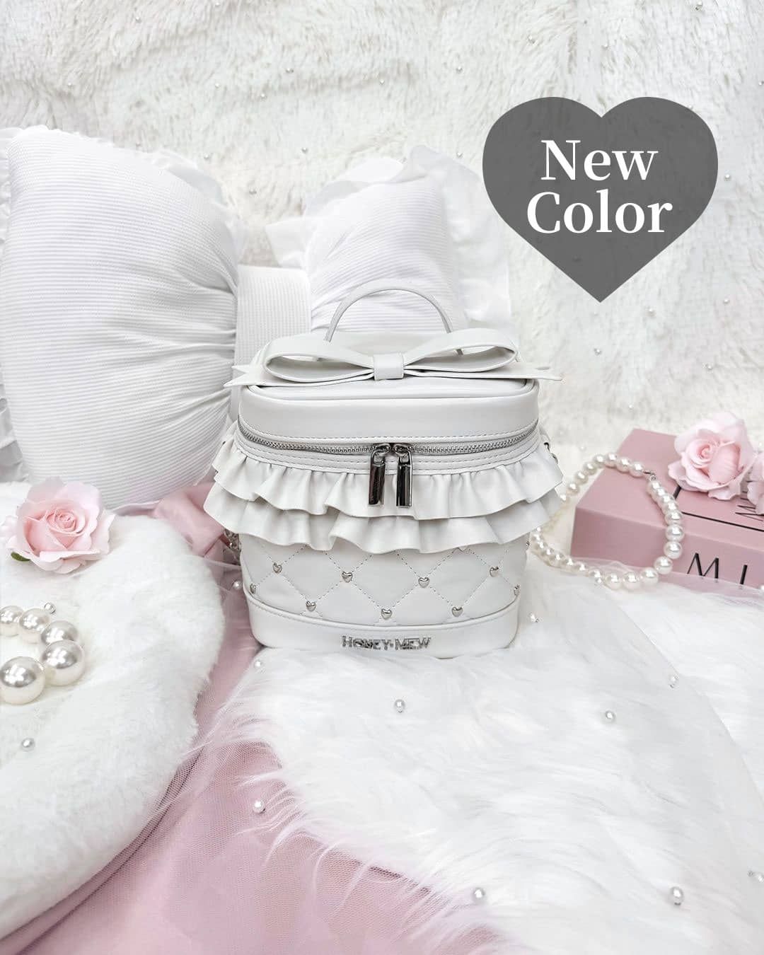 ビッグリボンバニティショルダー ピンク×ブラック | ファッション通販