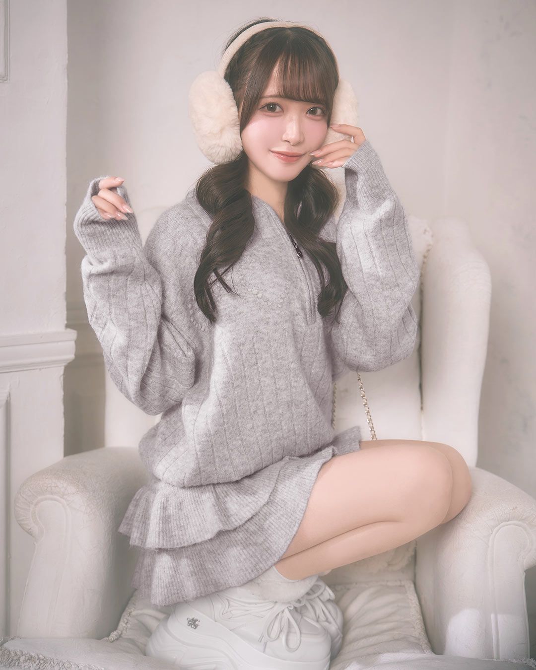 ハートニットセットアップ ベージュ | ファッション通販＆メディア