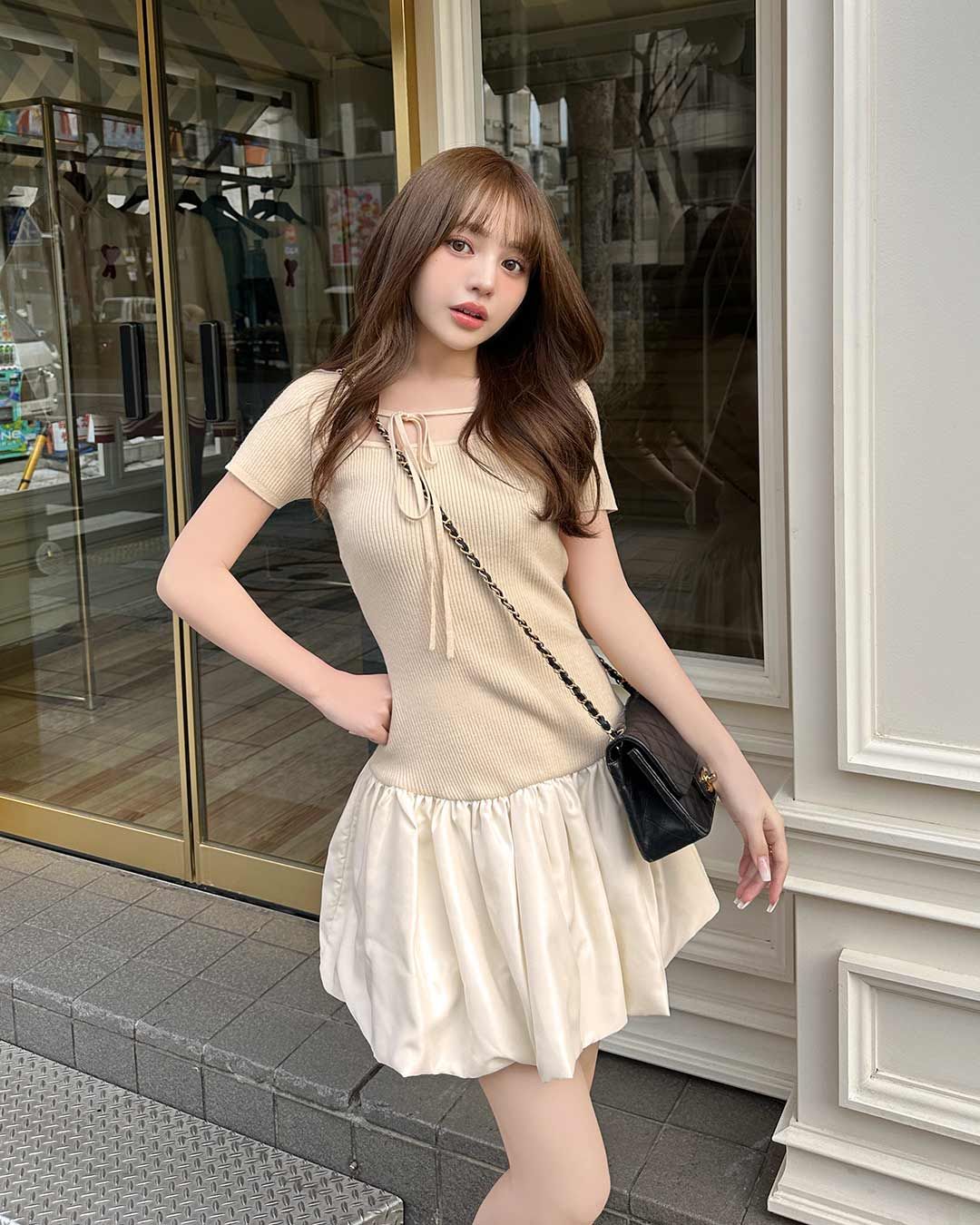 Sea NEW YORK ニット バルーンスカート ワンピース バルーンスカートニットワンピース ベージュ | ファッション通販
