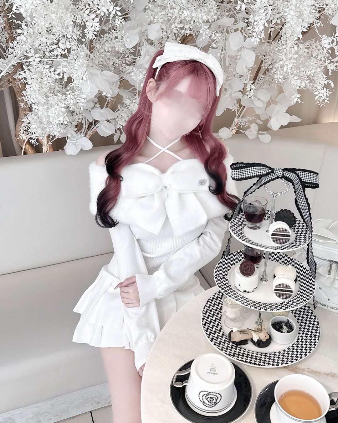 ビッグリボンクロスオフショルワンピ ホワイト | ファッション通販