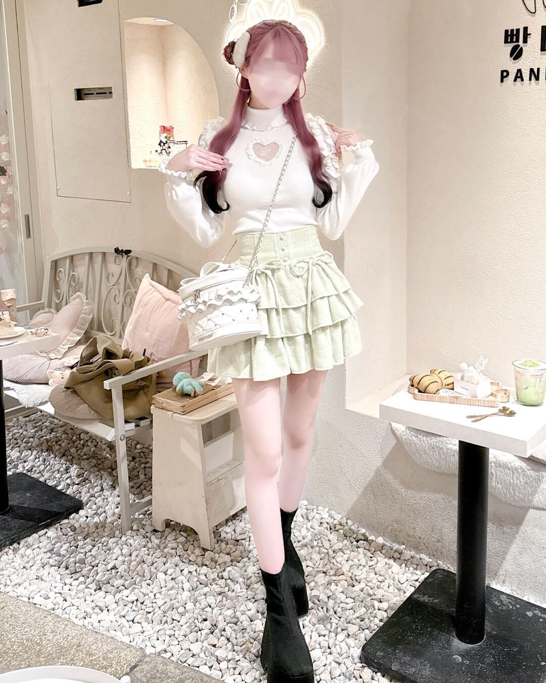 ツイードティアードフリルスカート ブラック | ファッション通販