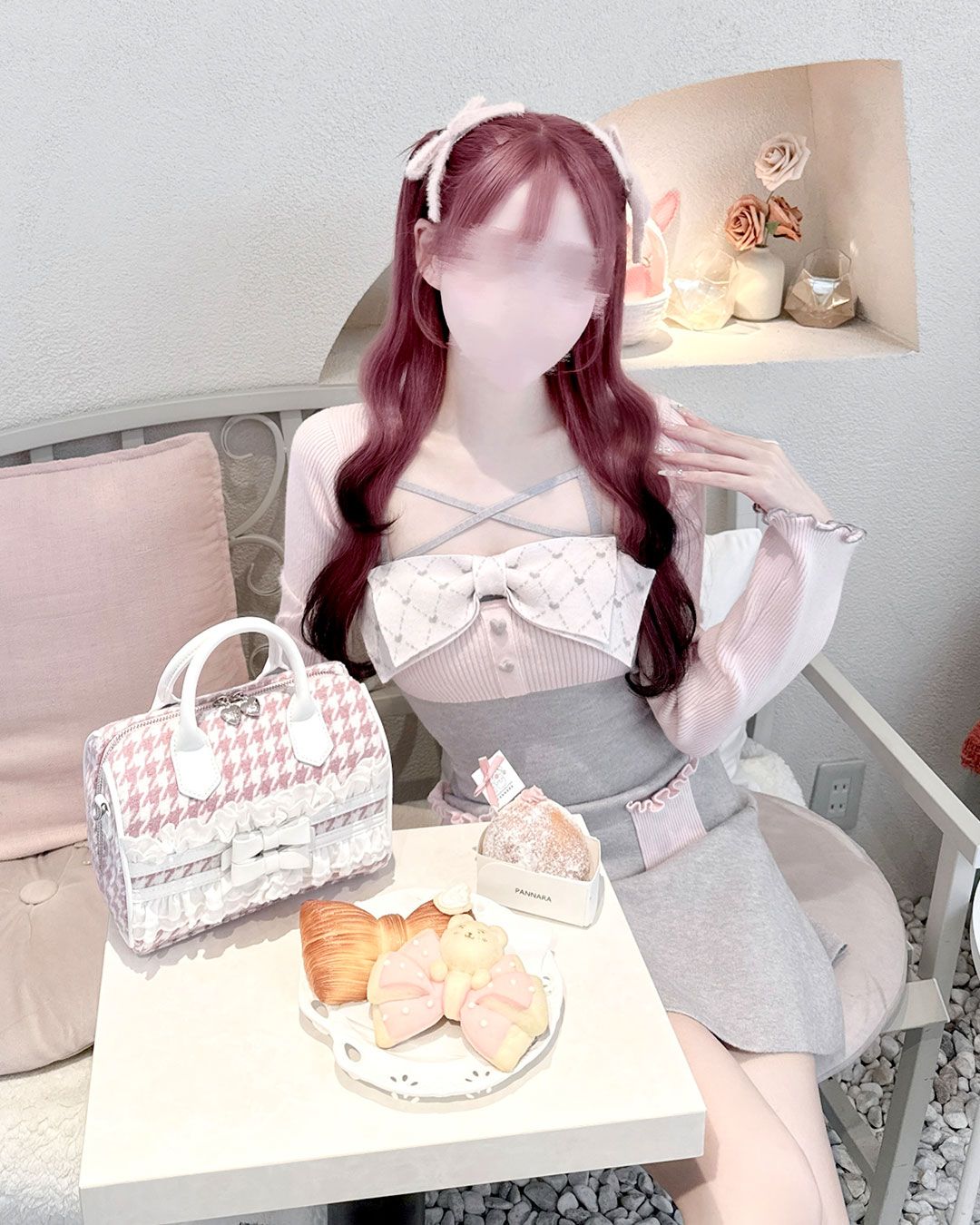 Bigリボンアンサンブルワンピース グレー | ファッション通販