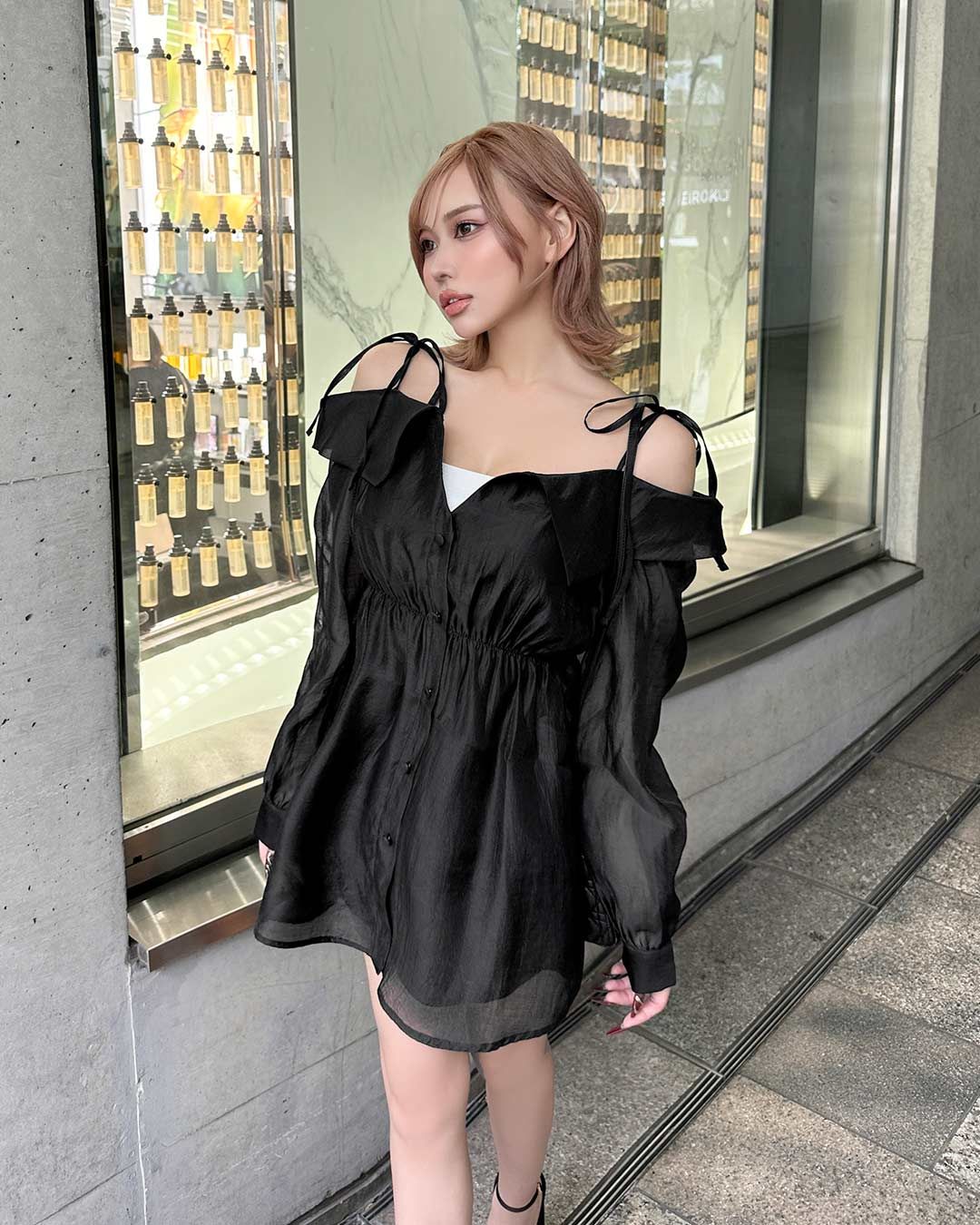 豪華☆シフォンシースルーショール黒色 xysi154a2.jpg