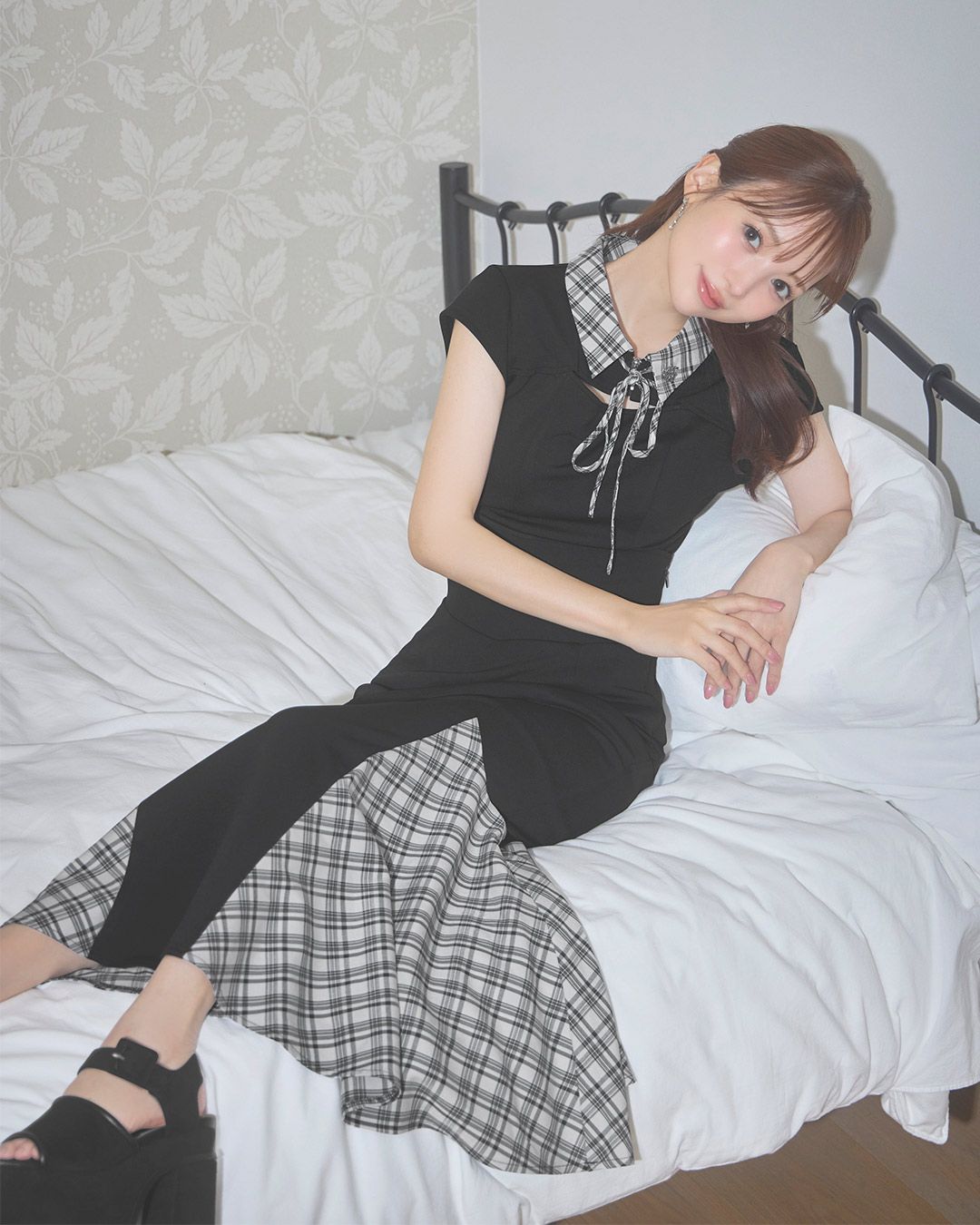 バイカラーマーメイドラインスカート ブラック | ファッション