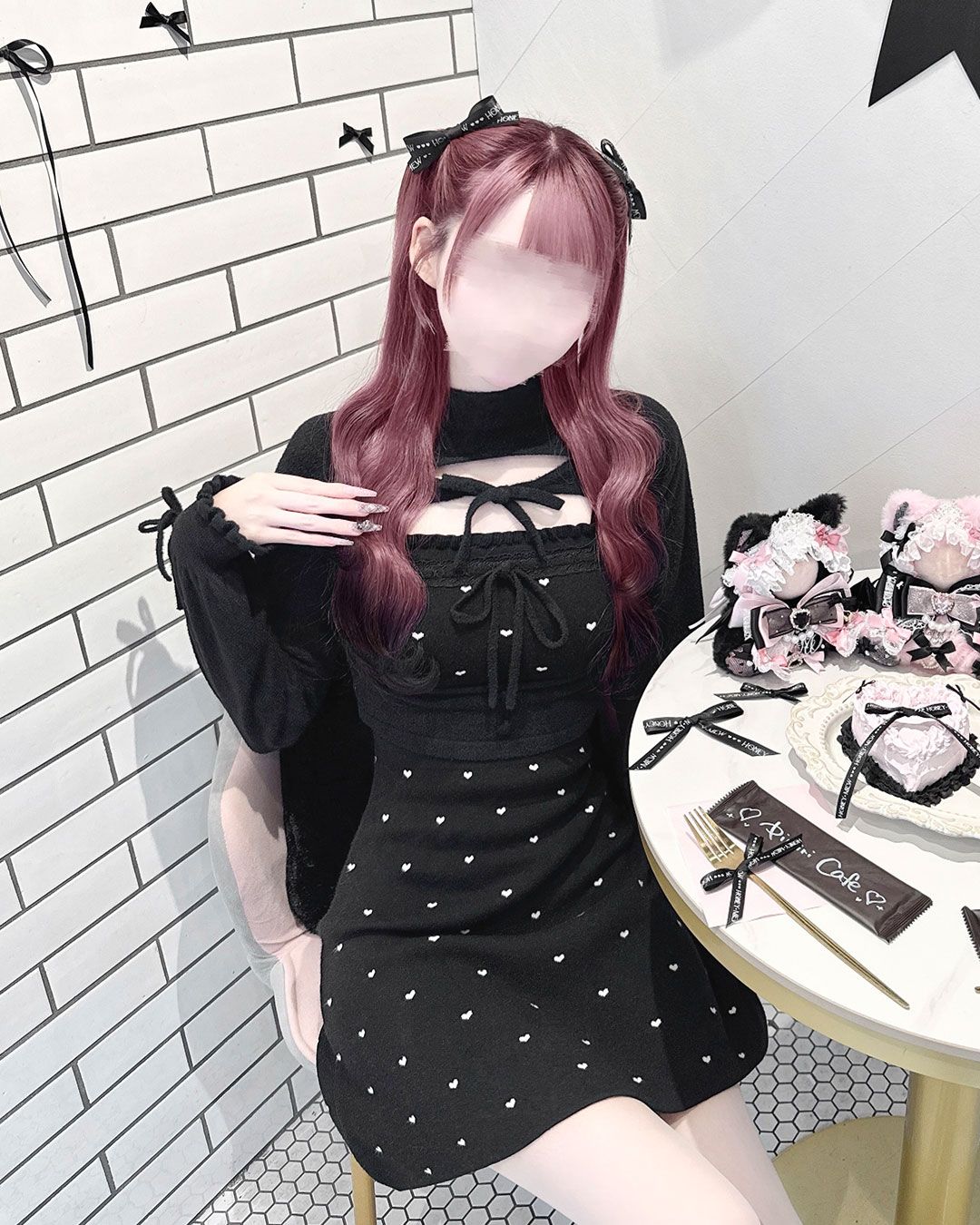 pimiri cafe Collaboration】Luv ダブルリボンアンサンブルワンピース