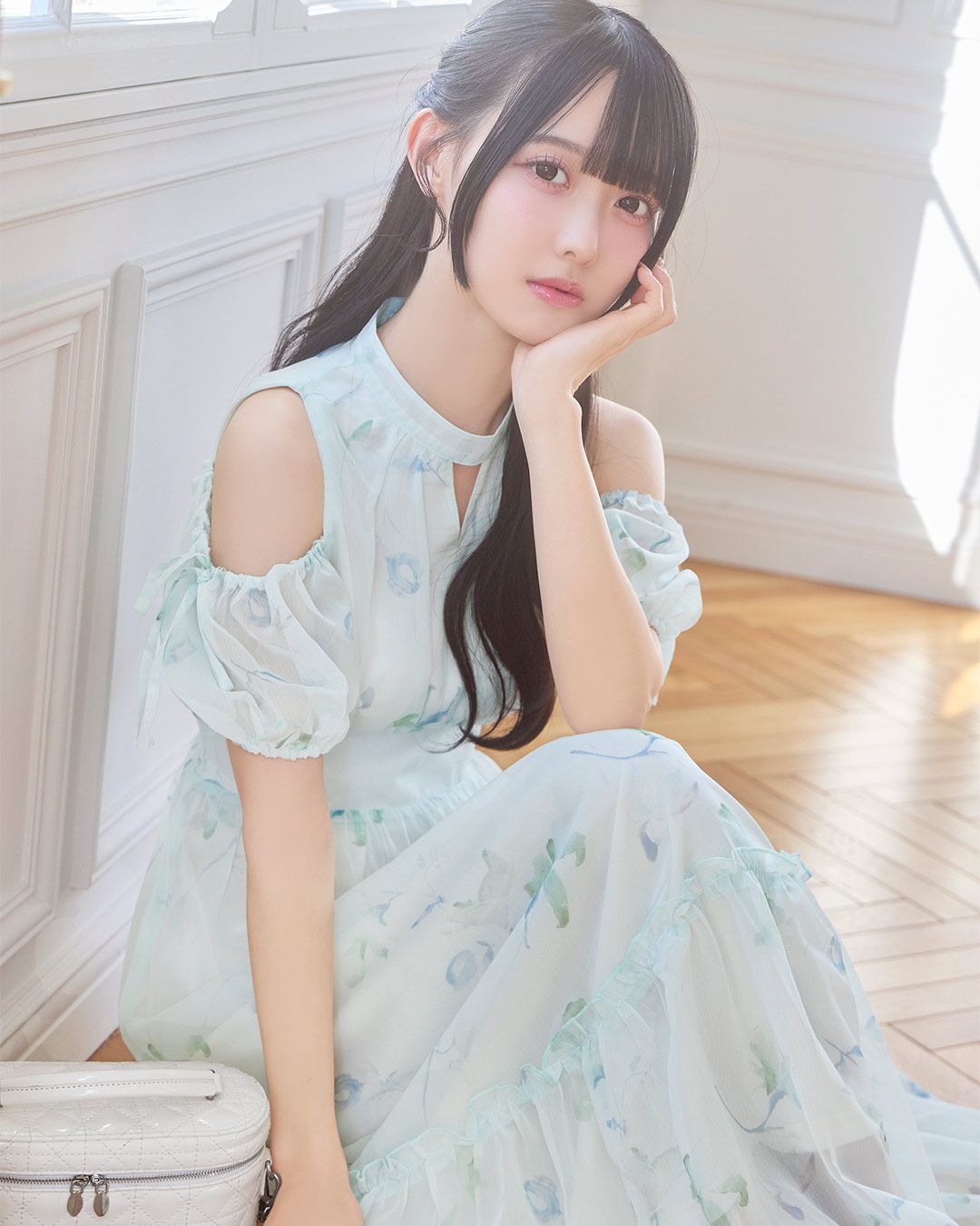 アネラフルールフレアワンピース ブルー | ファッション通販