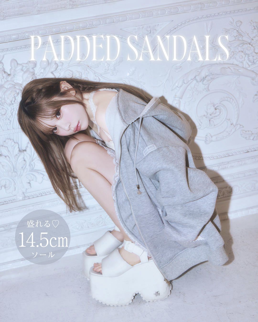 厚底パテッドサンダル ホワイト | ファッション通販＆メディアMyColor