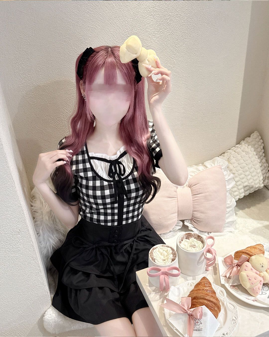 ギンガムチェックトップス ブラック | ファッション通販＆メディア