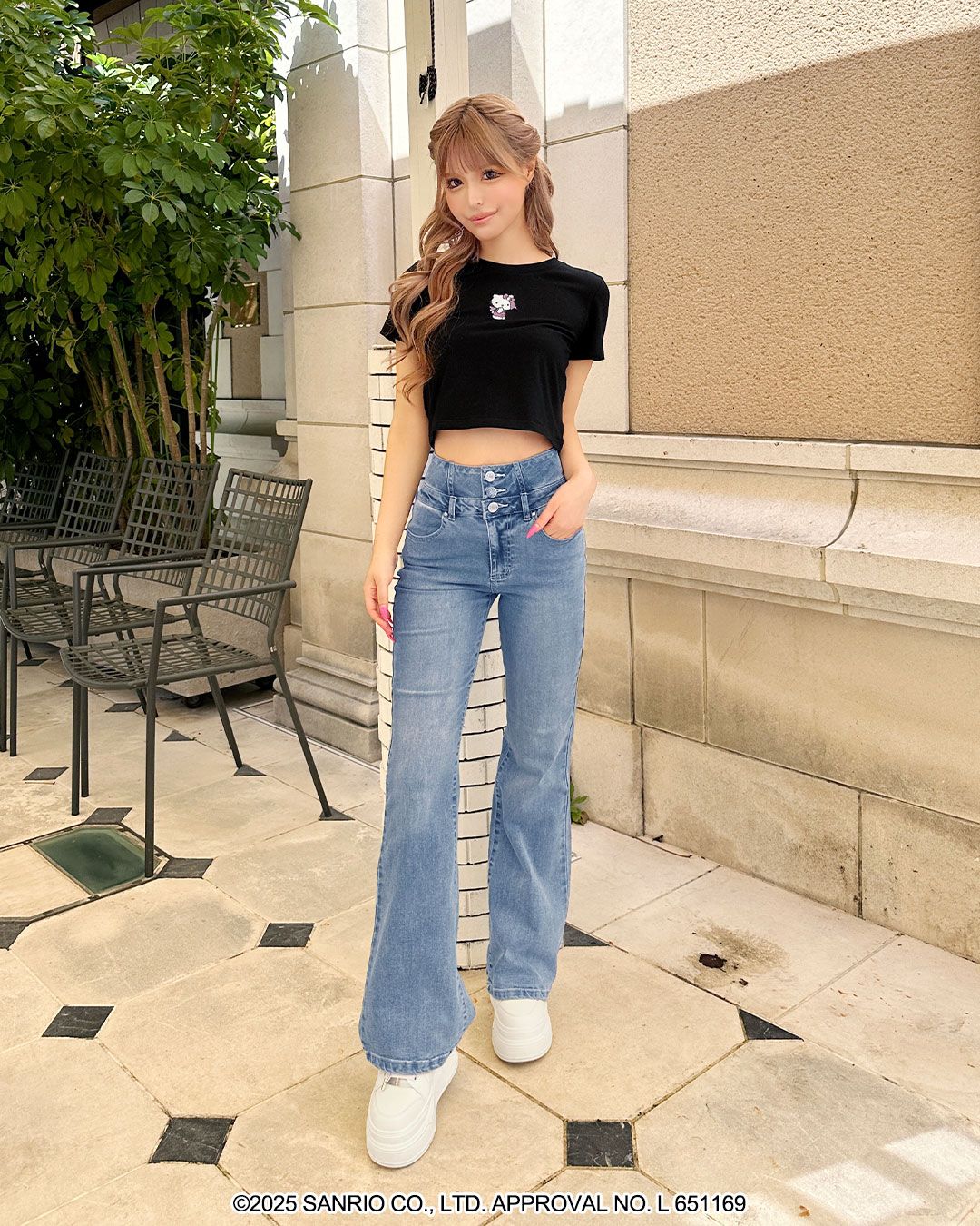 【新品タグ付き】Rady ♡ バッククロスフレアデニム ブラック 25インチ バッククロスフレアデニム ブラック | ファッション通販