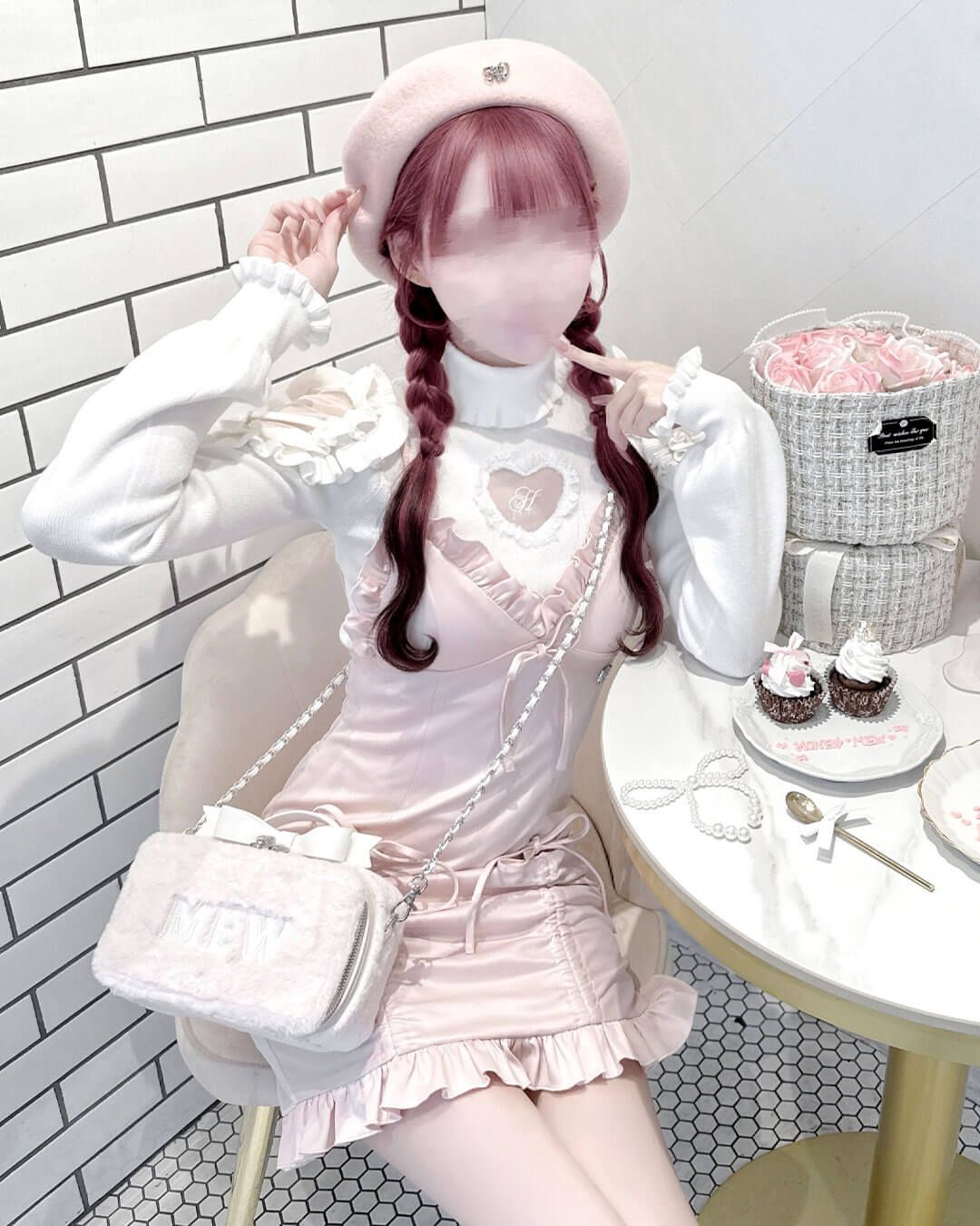 ハニーミュウ honeymew フリルギャザーレザー風キャミワンピ フリルギャザーレザー風キャミワンピ ピンク | ファッション通販