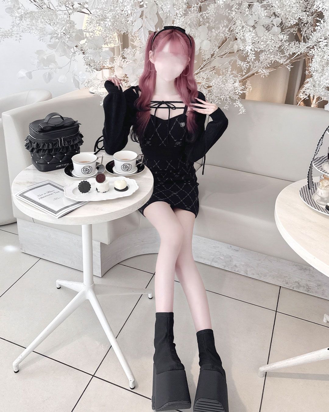 モノグラムシャギーアンサンブルニットワンピ グレー | ファッション