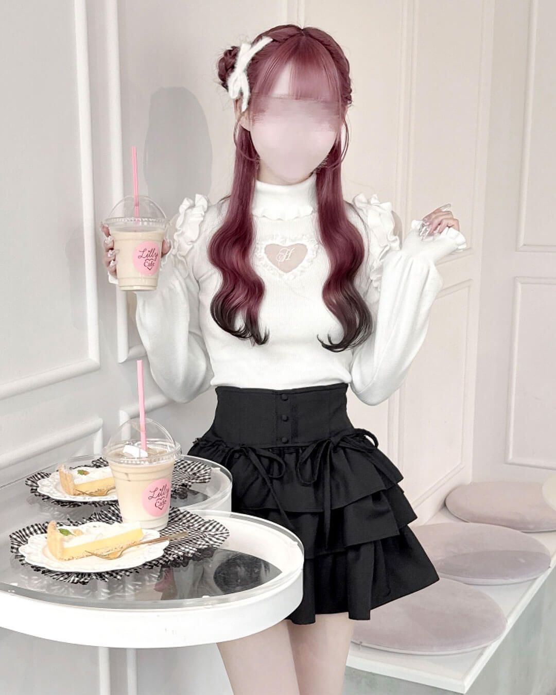 ハートカットタートルニット シエルブルー | ファッション通販