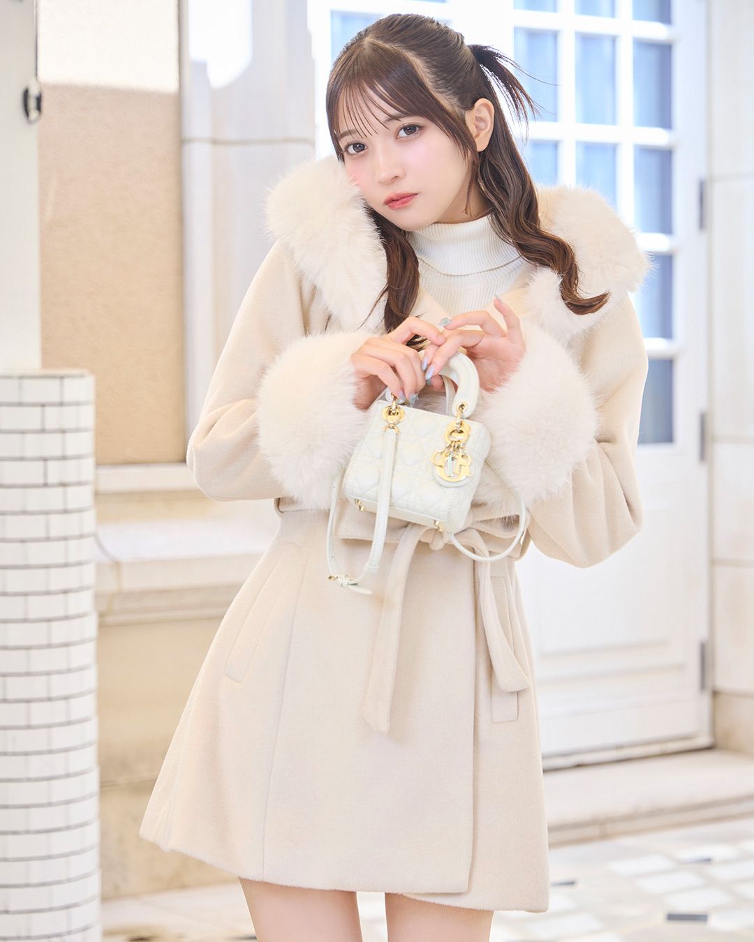 ファーフーディダブルコート ベージュ | ファッション通販＆メディア