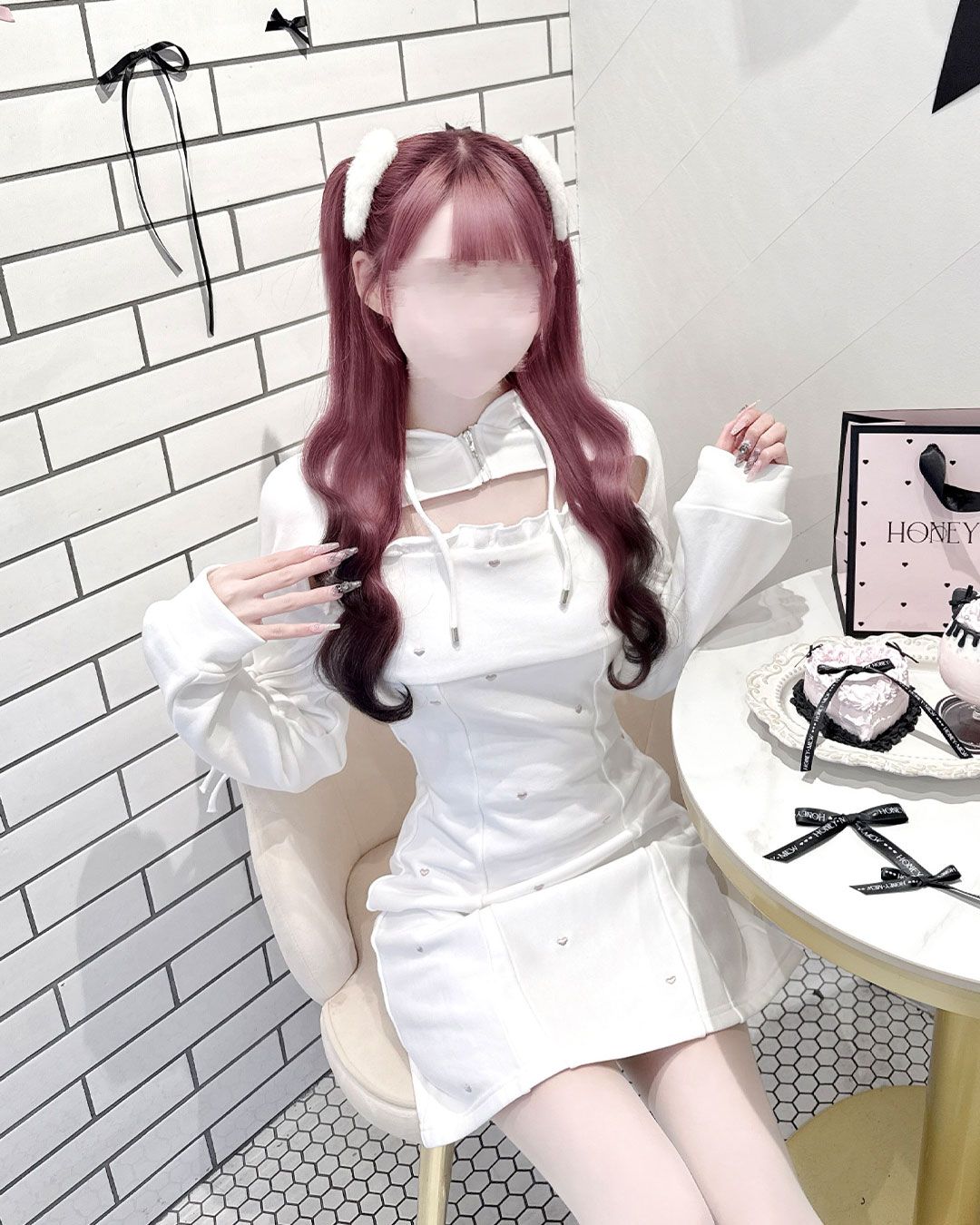 pimiri cafe Collaboration】Luv スウェットアンサンブルパーカー