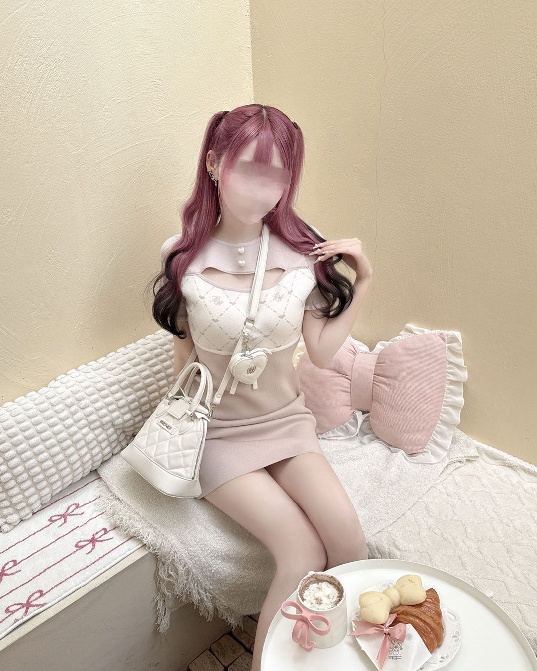 XSサイズ【新品未開封】MWモノグラムバイカラーワンピースSJJ0253MC MWモノグラムバイカラーワンピース ピンク | ファッション通販