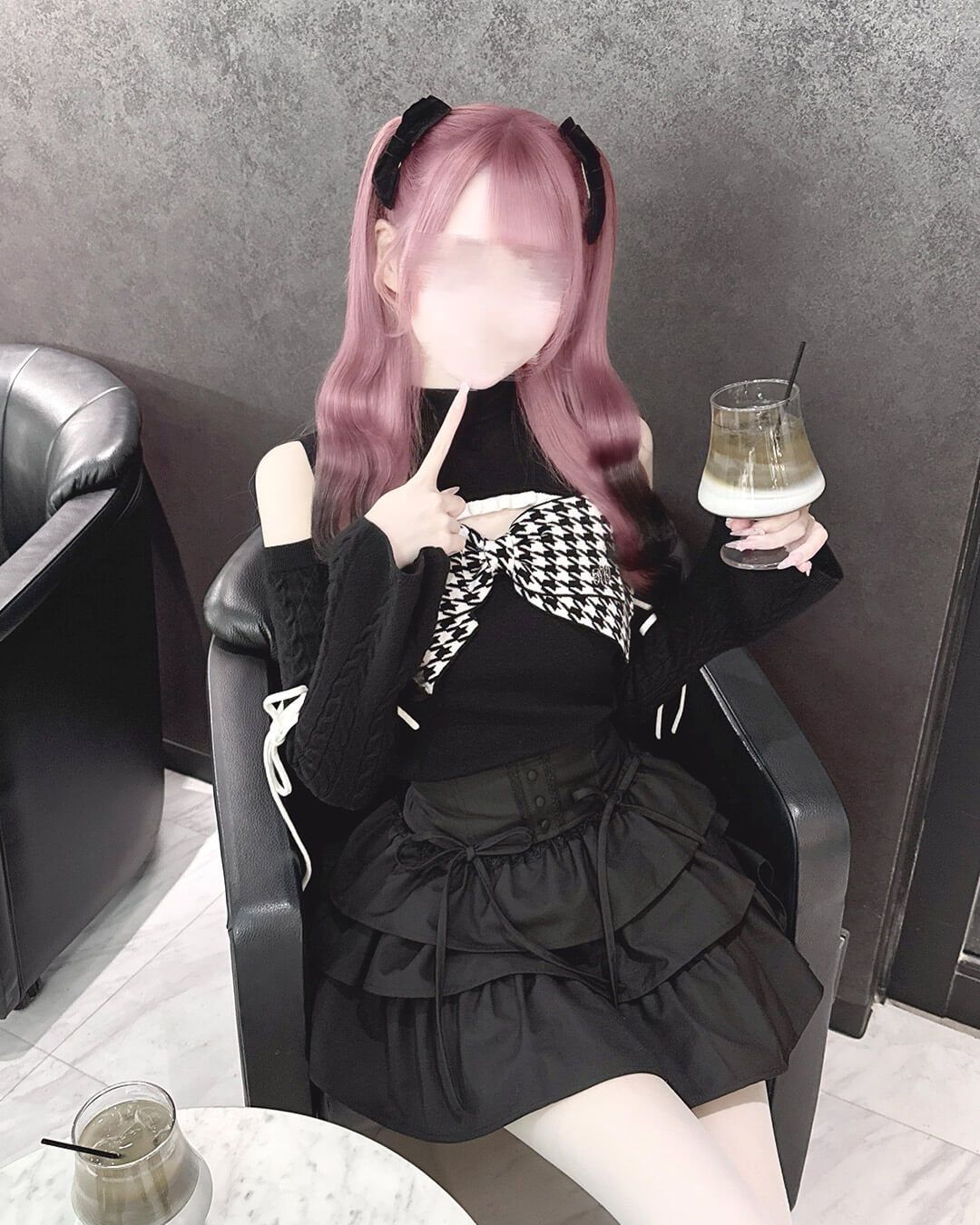 HONEYMUW ビッグリボン肩あきニットトップス ビッグリボン肩あきニットトップス ブラック | ファッション通販 トップス