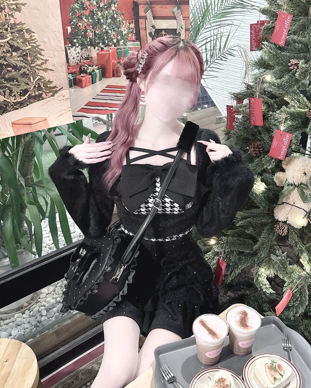 ビッグリボンシャギーアンサンブルトップス ホワイト | ファッション