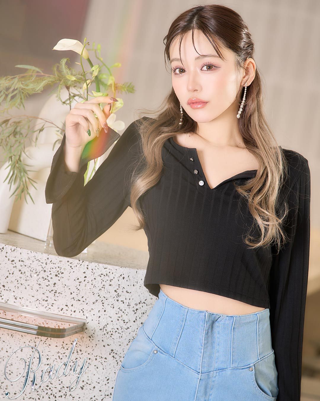 Rady☆トップス ヘンリーネックトップス ブラック | ファッション通販＆メディア