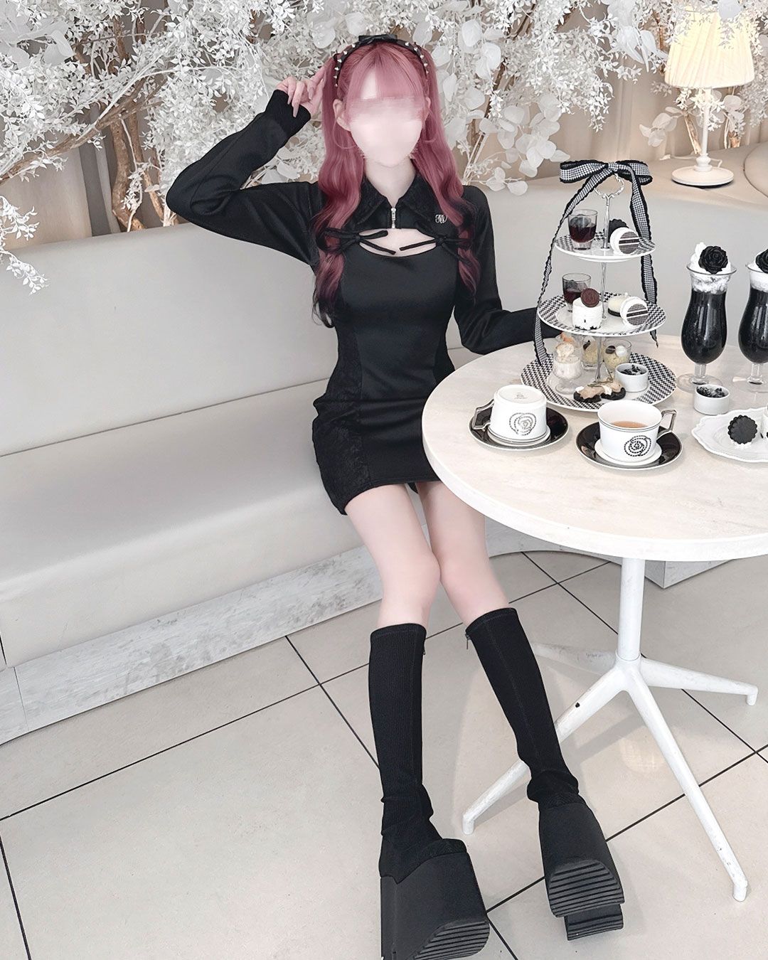 HONEYMEW レーススウェットタイトワンピース レーススウェットタイトワンピース グレー | ファッション通販