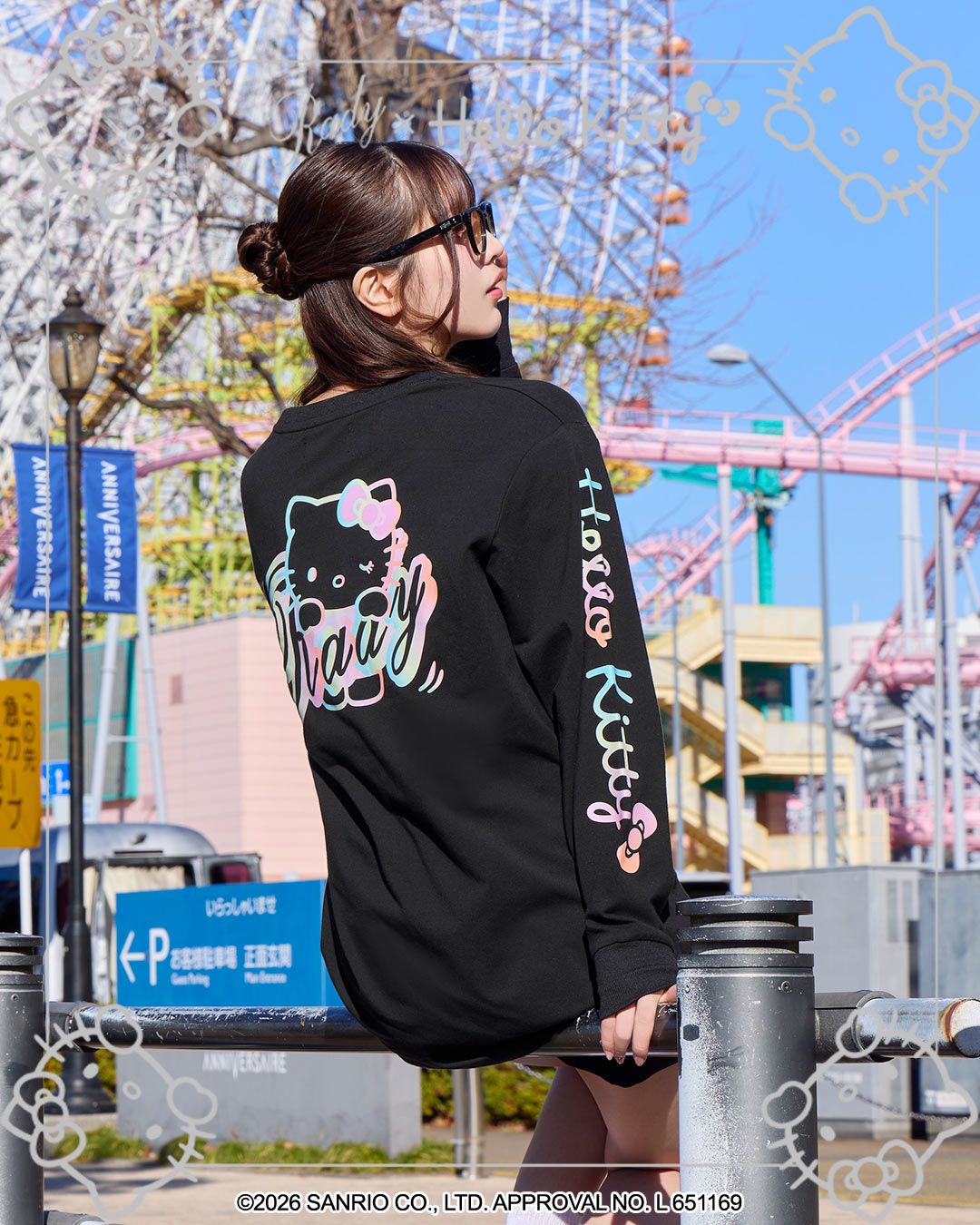 レインボーHello KittyロンT ブラック | ファッション通販＆メディア