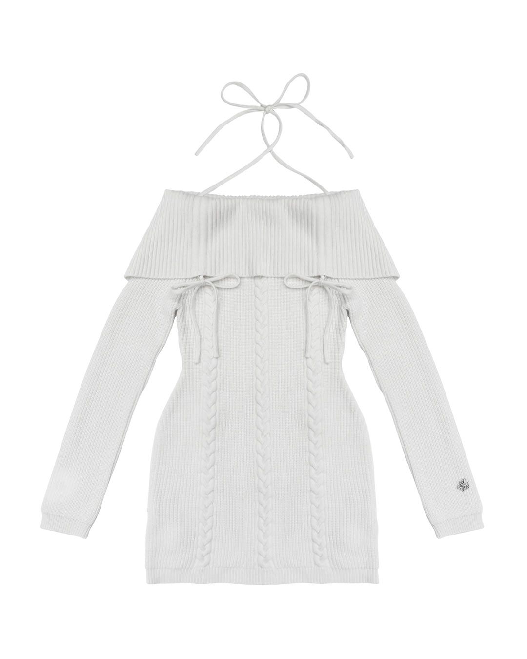 ギャザーオフショルニットワンピース ブラック | ファッション通販