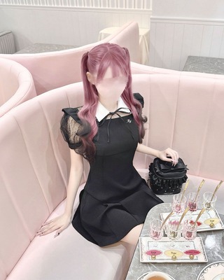 ミシェルマカロン ハニーミュウ ドットチュールカラーワンピース 半袖(XS) ドットチュールカラーワンピース ピンク | ファッション通販＆メディア
