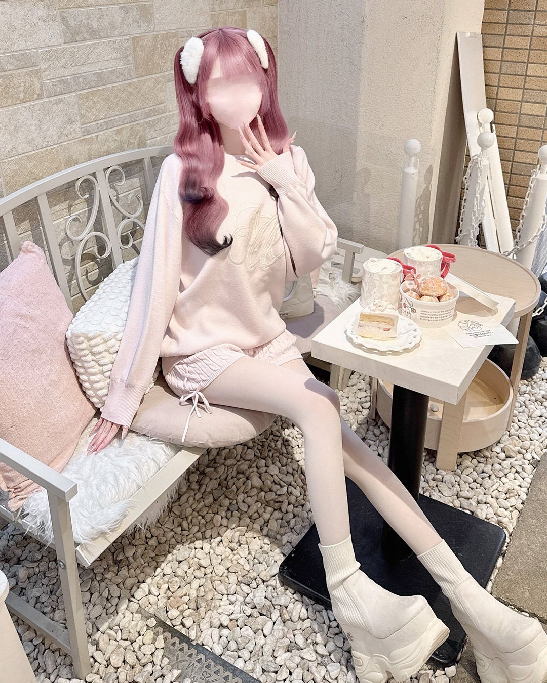 MWワンショルニットセットアップ シェルピンク | ファッション通販