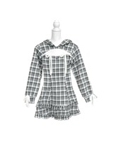 フリルチェックパーカーワンピ グレー | ファッション通販＆メディア