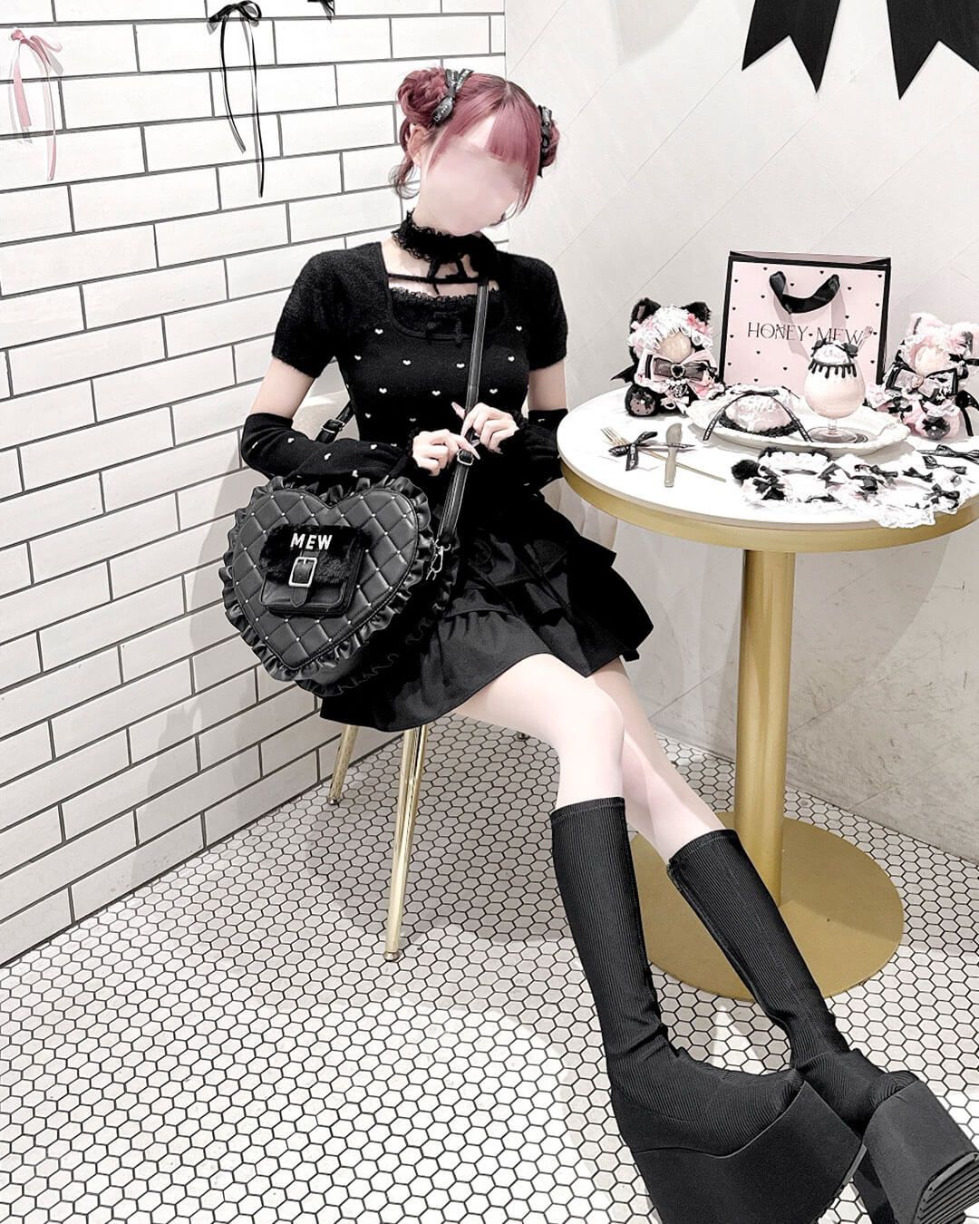 pimiri cafe Collaboration】Luv アームカバー付きレースチョーカー