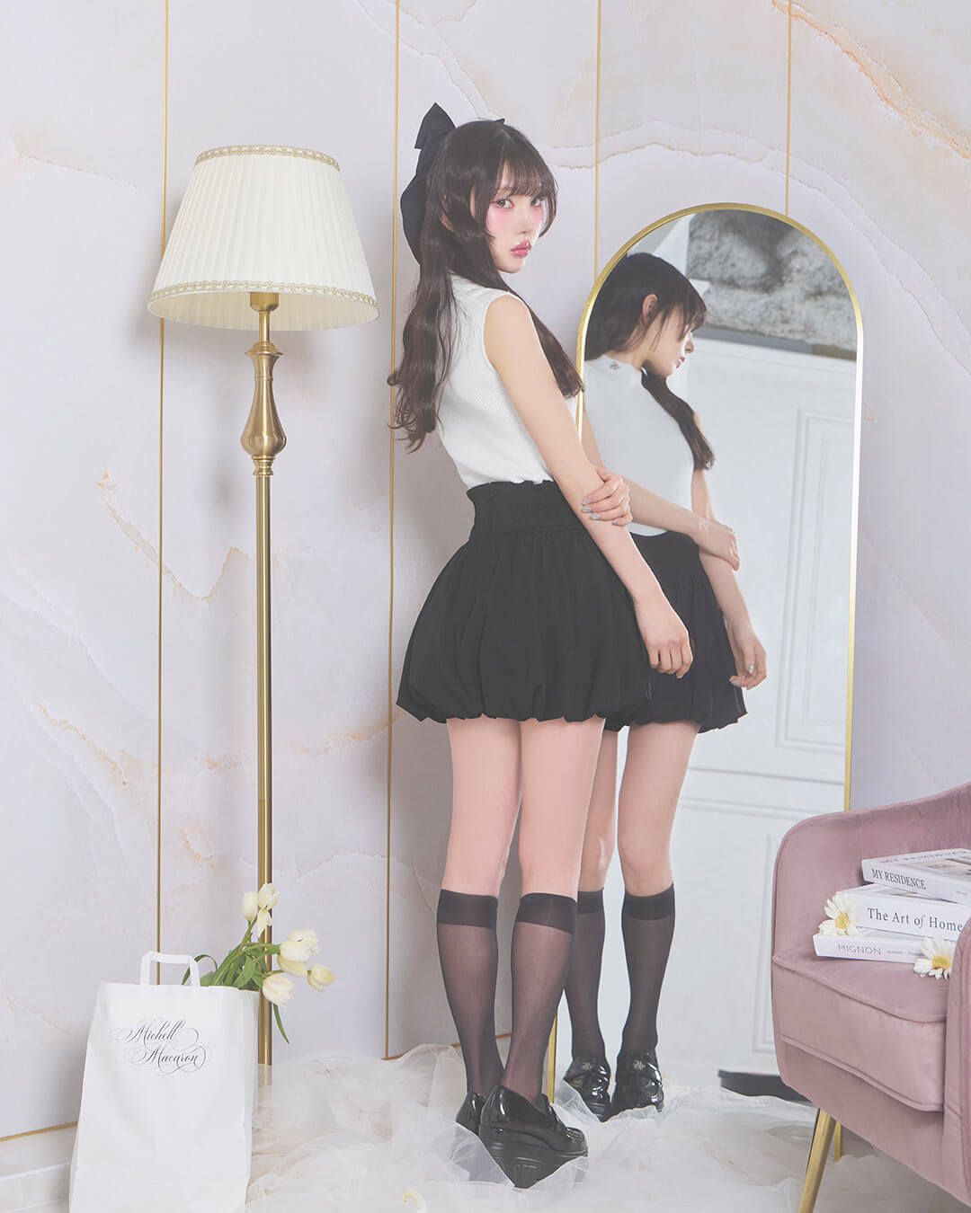 美脚バルーンスカート ブラック | ファッション通販＆メディアMyColor
