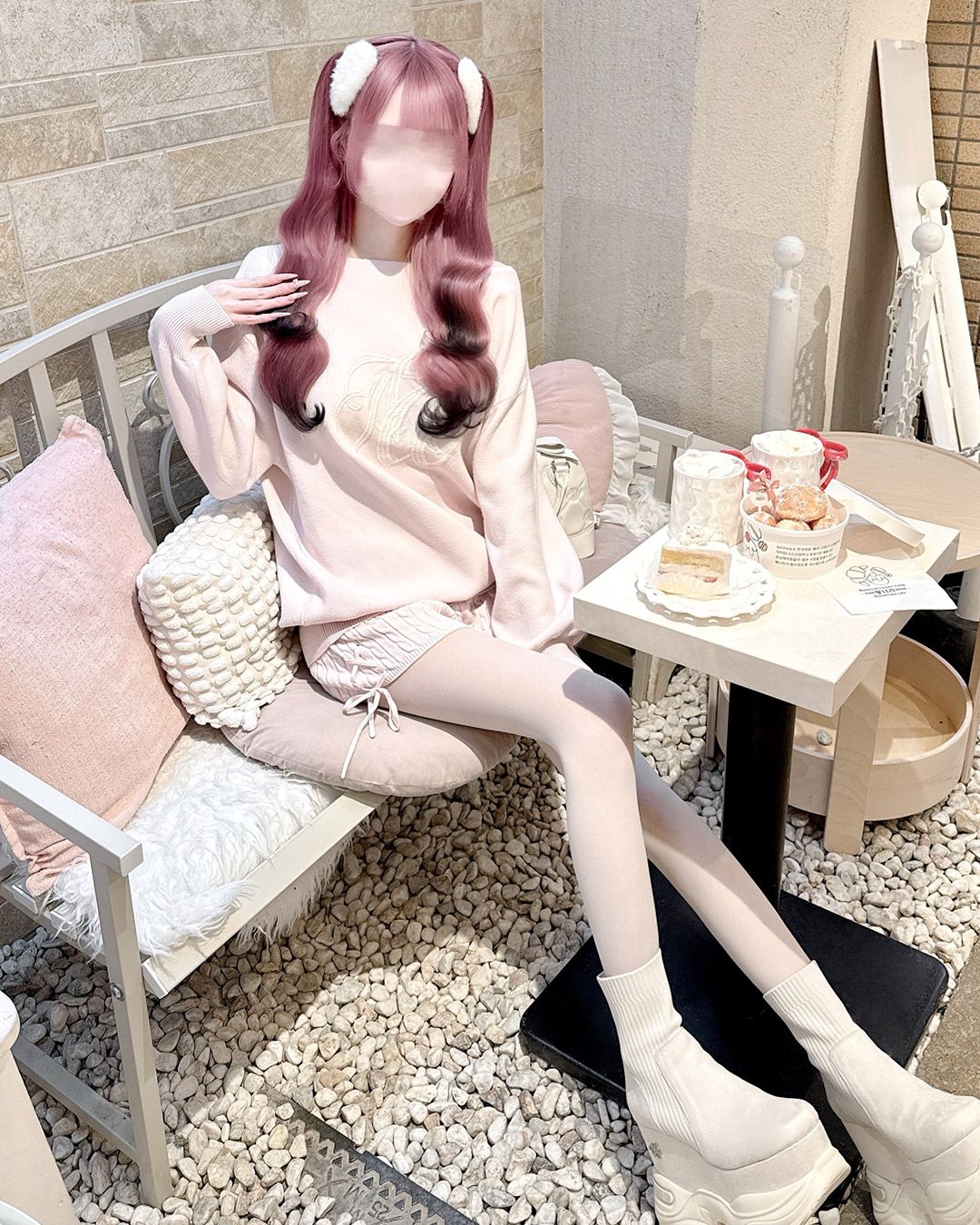 MWワンショルニットセットアップ シェルピンク | ファッション通販