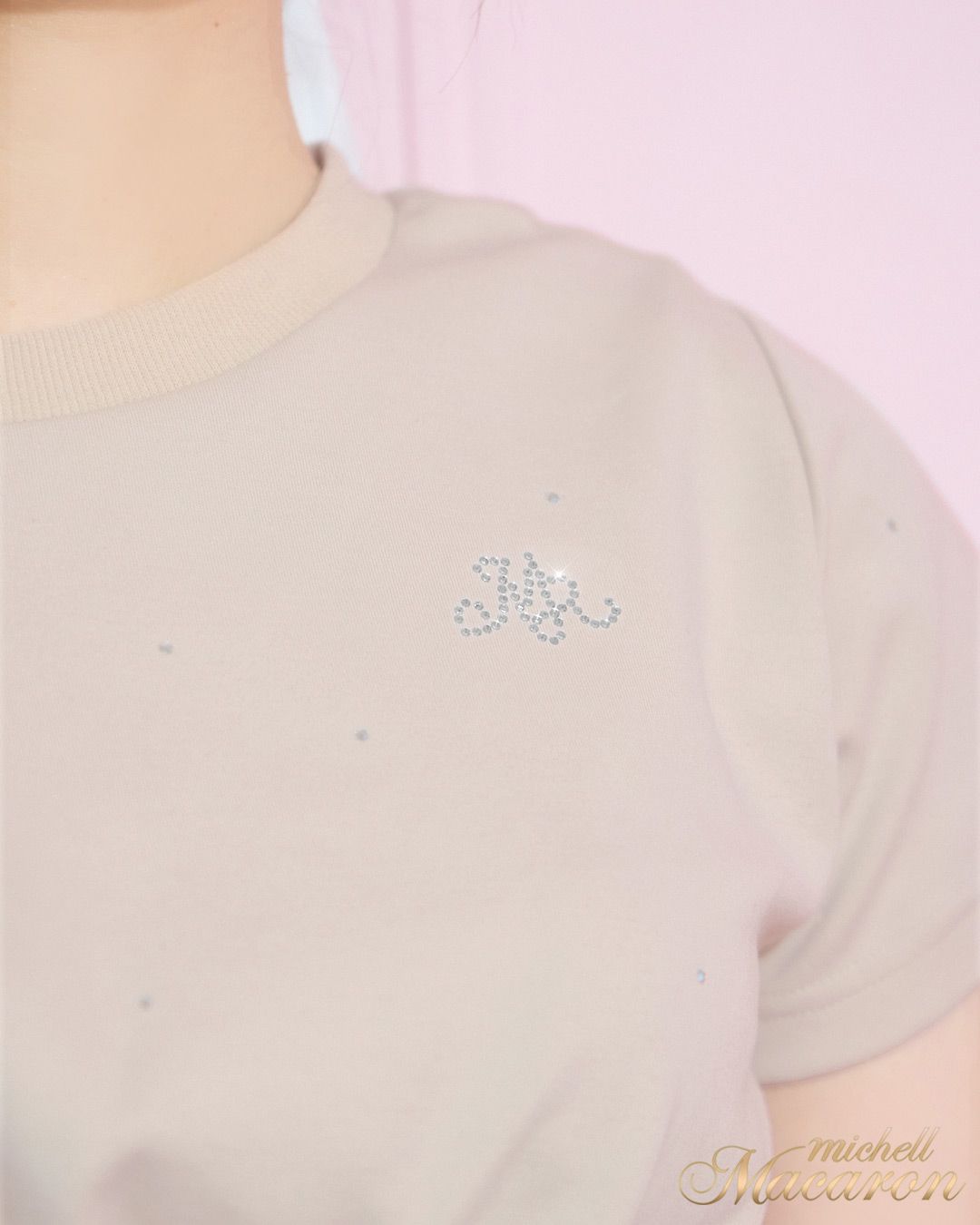 ランダムビジューミニTシャツ ベージュ | ファッション通販