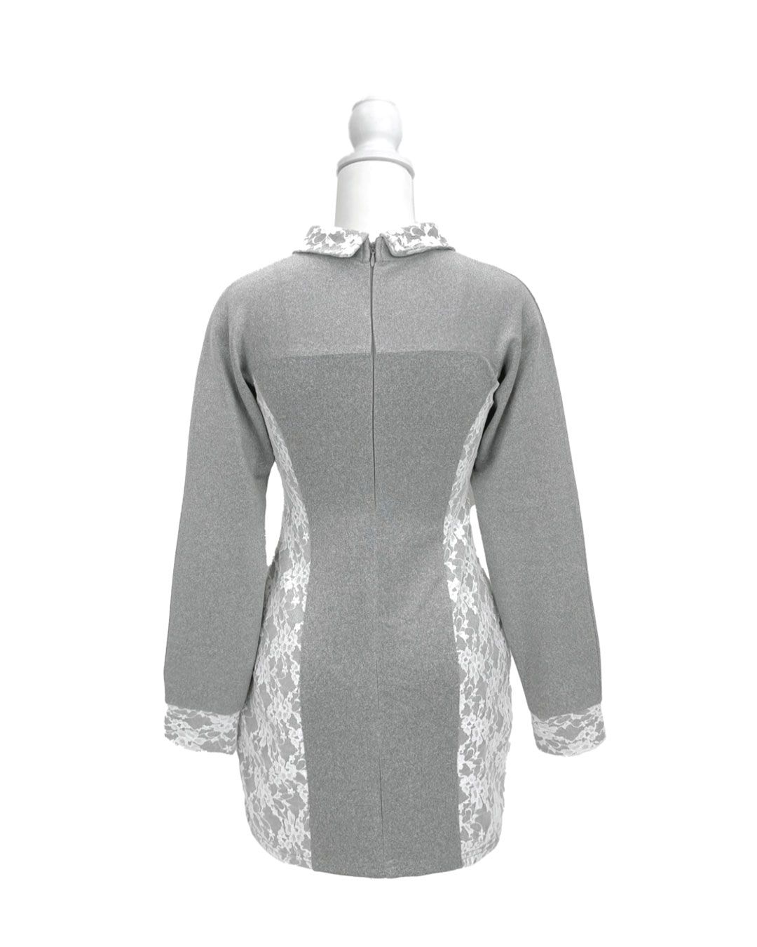 レーススウェットタイトワンピース グレー | ファッション通販