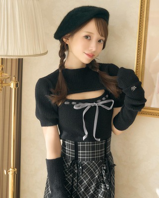 michellMacaron レースカラーニットトップス　ノースリーブ michellMacaron レースカラーニットトップス ノースリーブ 2月25