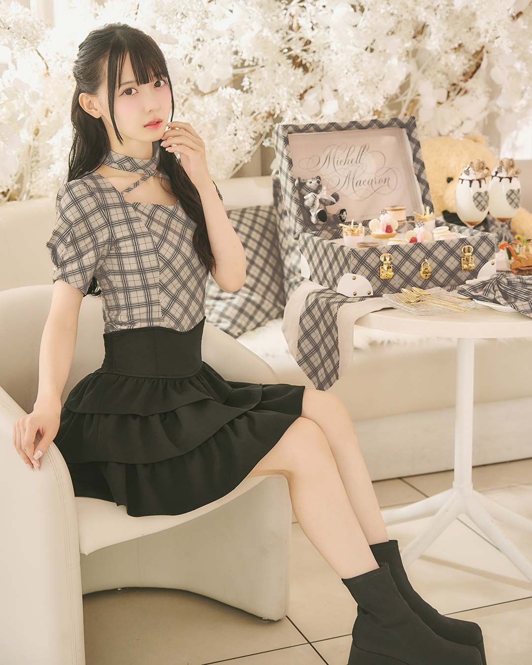 michellMacaron フリル美脚スカート フリル美脚スカート ブラック | ファッション通販＆メディア