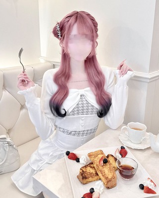 HONEYMEW ビッグリボンシャギーアンサンブルトップス ピンク ハニーミュウ HONEYMEW ビッグリボンシャギーアンサンブルトップス