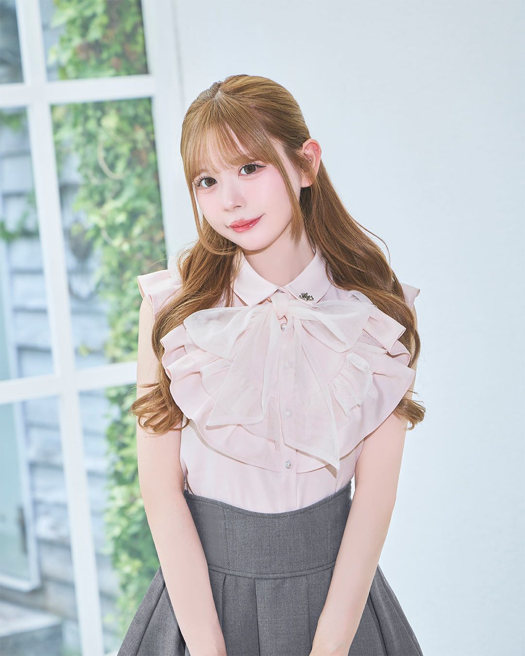 michell Macaron チュールフリルブラウス ライトブルー チュールフリルブラウス ピンク | ファッション通販＆メディアMyColor