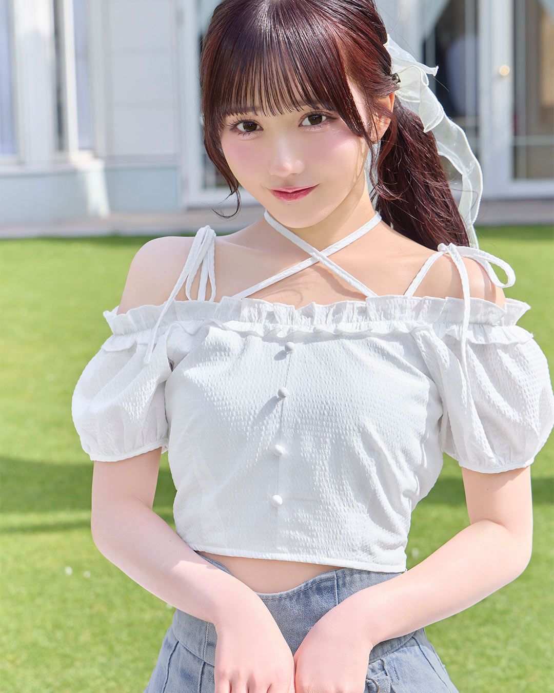 【新品同様】michellMacaron フリルオフショルブラウス トップス フリルオフショルブラウス ブラック | ファッション通販