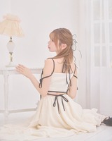 バイカラーティアードロングワンピ アイボリー | ファッション通販