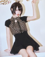 ボレロsetフロントリボンチェックトップス ブラウン | ファッション