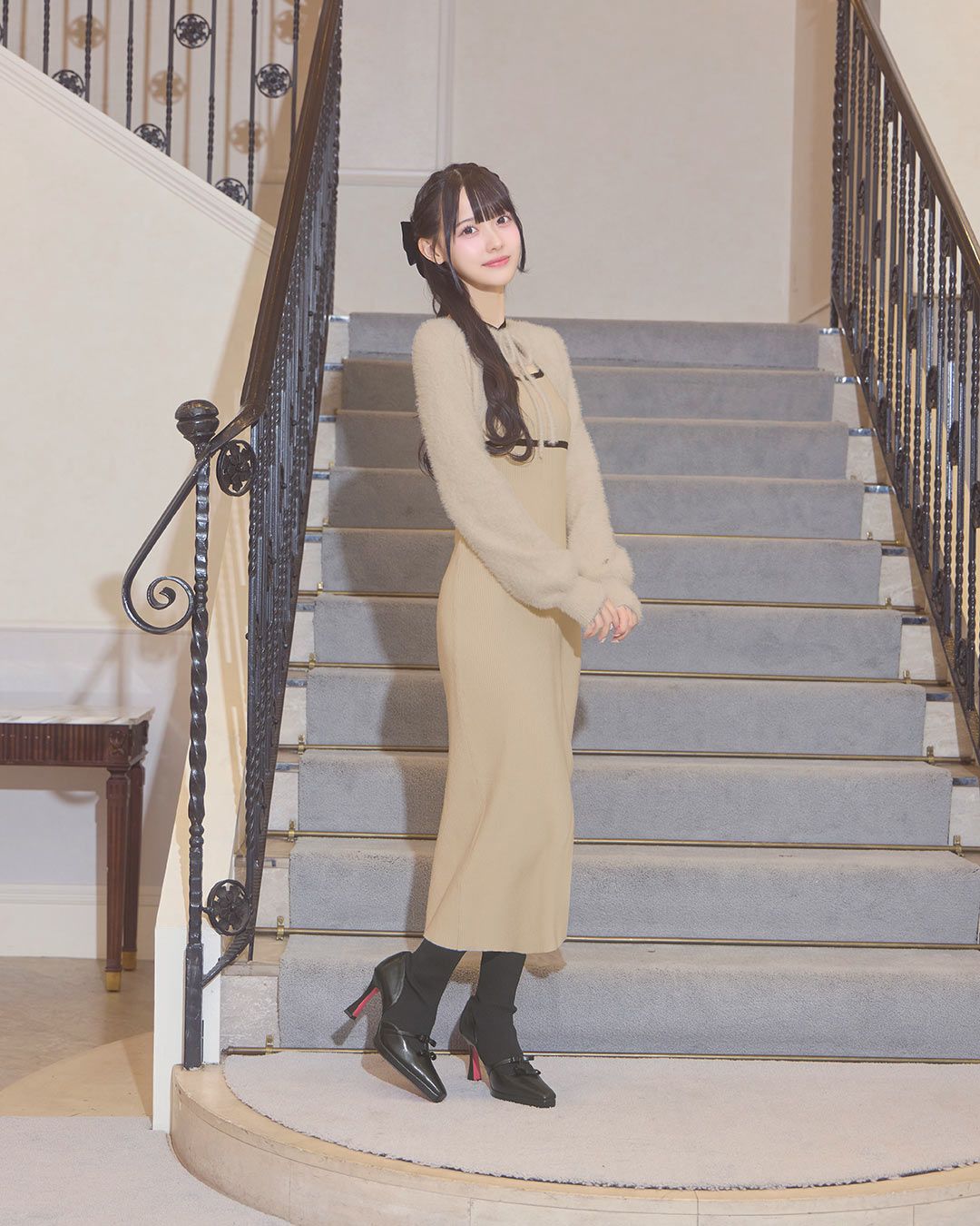 シャギーボレロsetニットワンピ グレー | ファッション通販＆メディア