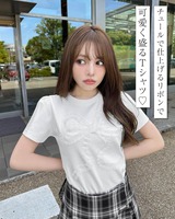 リボンTシャツ ブラック | ファッション通販＆メディアMyColor ～マイ