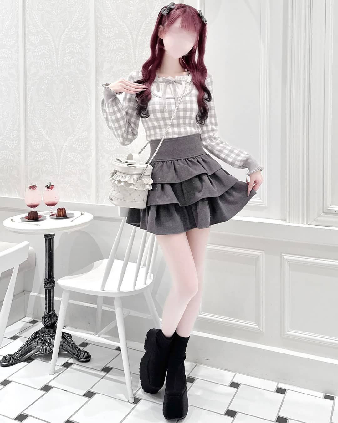 ストラップリボンギンガムチェックトップス ピンク | ファッション通販