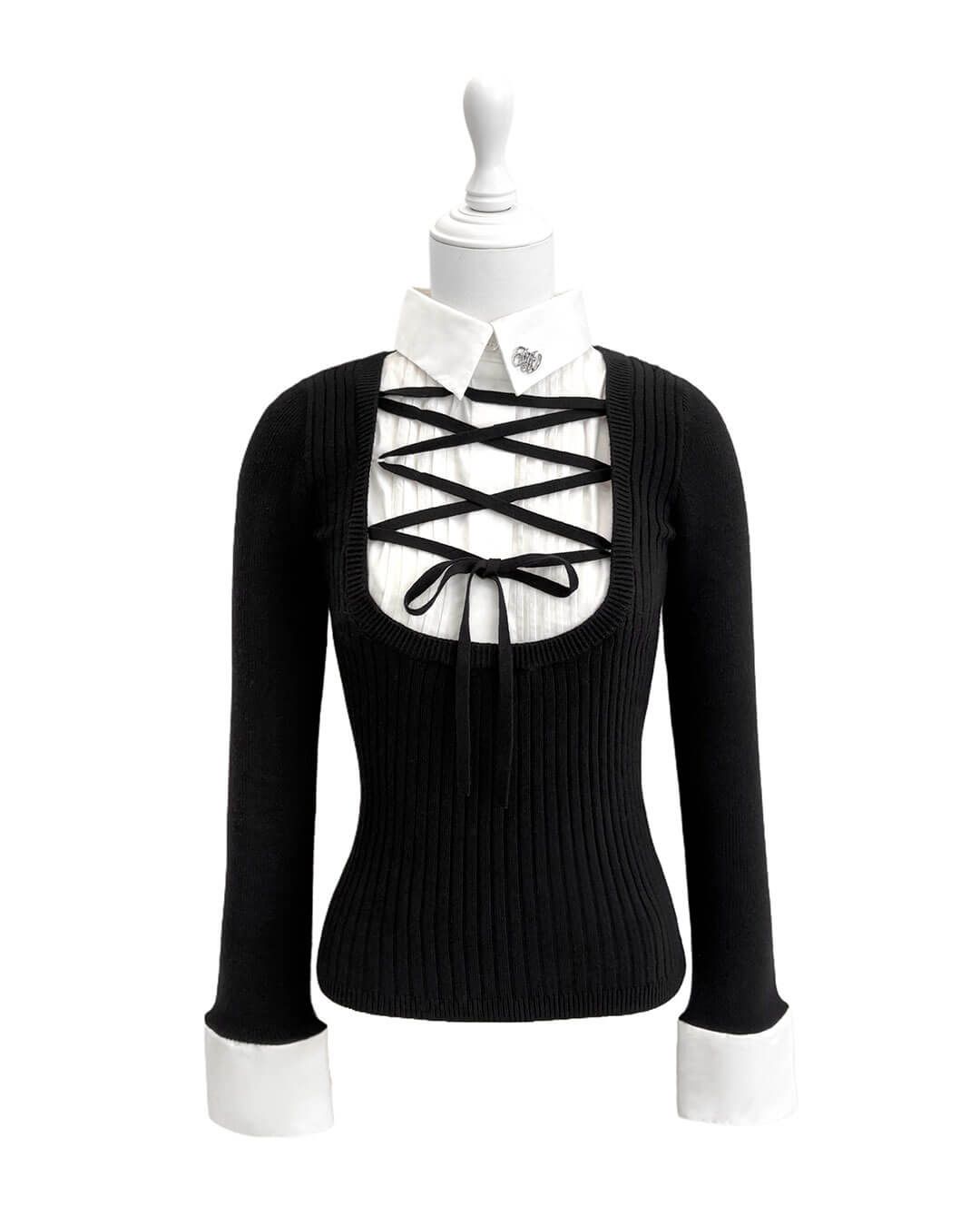 honeymew レースアップドッキングトップス グレー レースアップドッキングトップス グレー | ファッション通販＆メディア