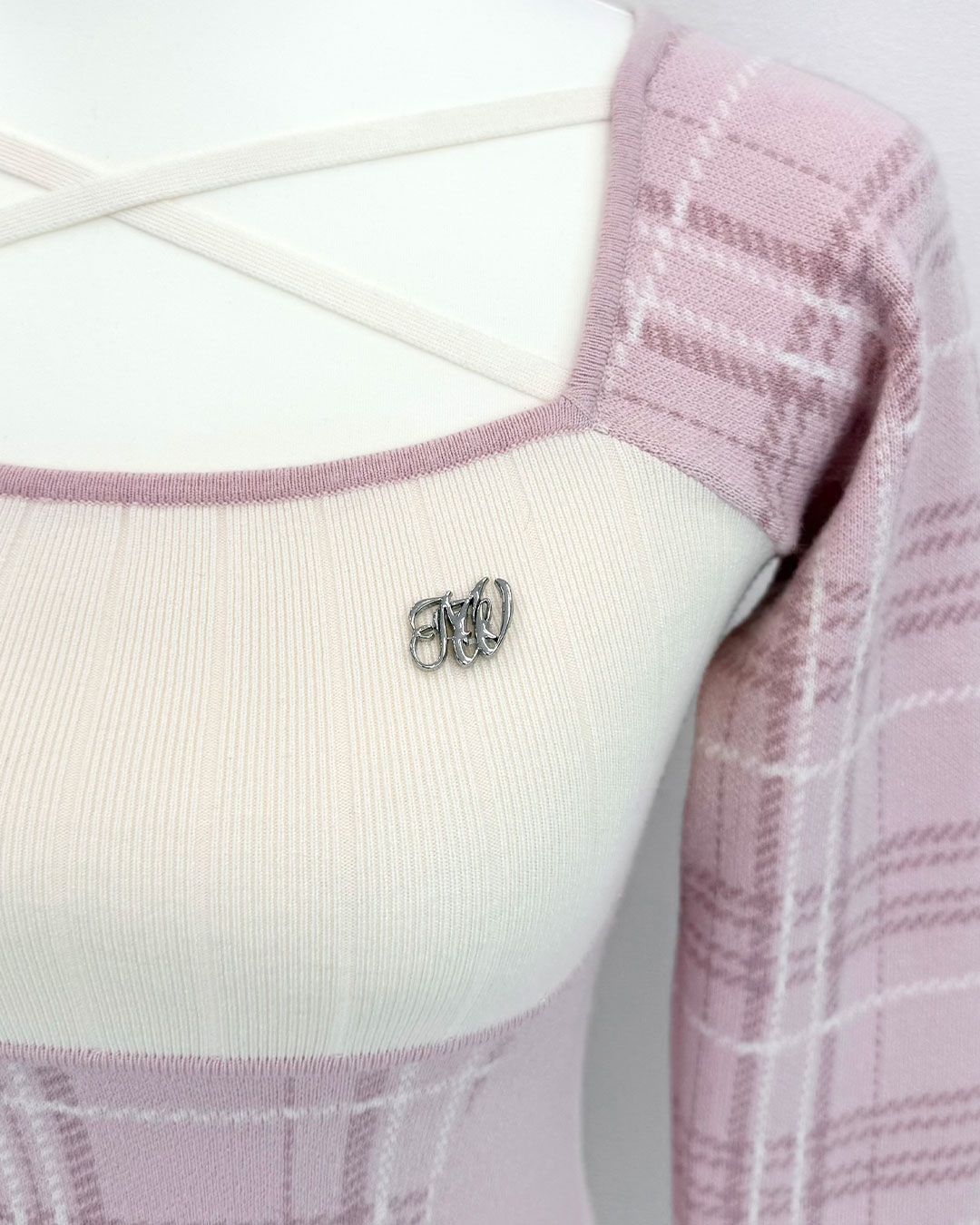 チェックタイトニットワンピース ブラック | ファッション通販