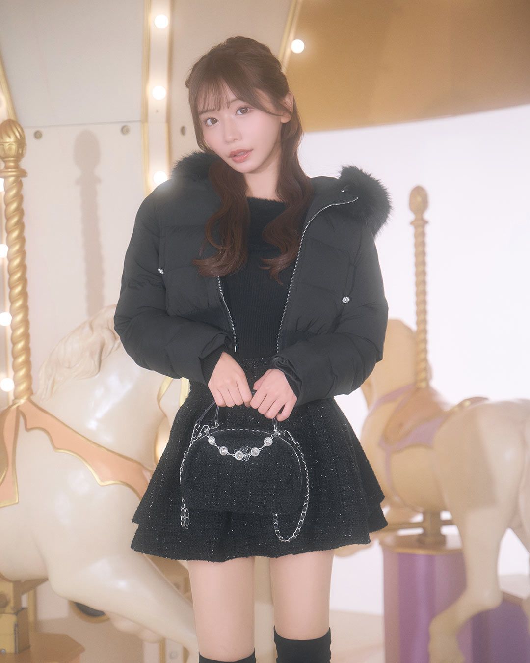 ファーフードショートダウン ホワイト | ファッション通販＆メディア