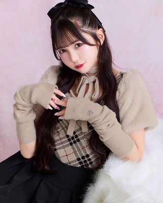 ミシェルマカロン　ギンガムチェックリボンニットトップス ミシェルマカロン ギンガムチェックリボンニットトップス ピンク