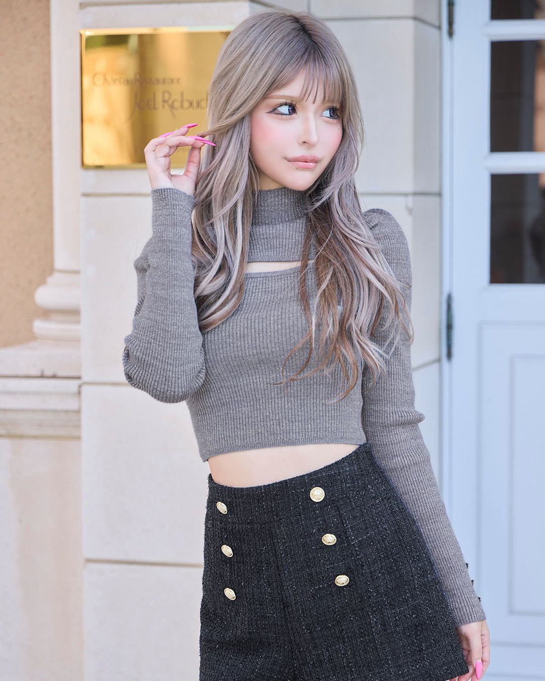 パワショルニットトップス ブラック | ファッション通販